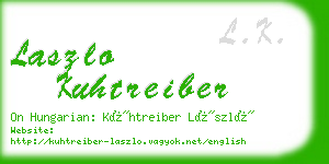 laszlo kuhtreiber business card